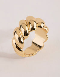Real Gold Plated Croissant Ring - link has visual effect only
