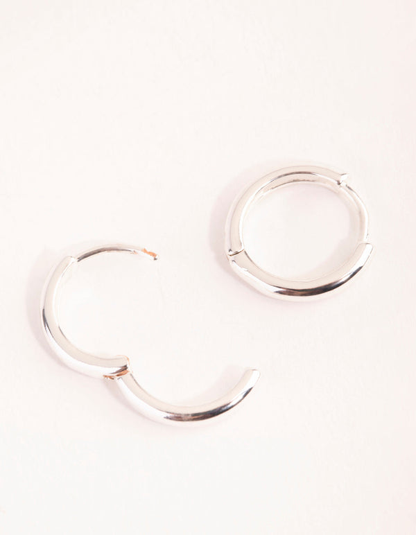 Silver Simple Huggie Earrings