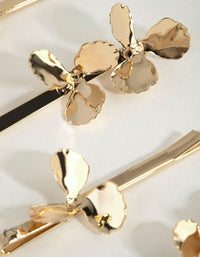 Gold Flower Hair Slides - link has visual effect only