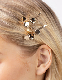 Gold Flower Hair Slides - link has visual effect only