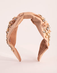 Blush Hand Beaded Alice Band - link has visual effect only