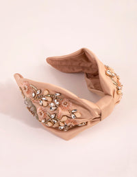 Blush Hand Beaded Alice Band - link has visual effect only