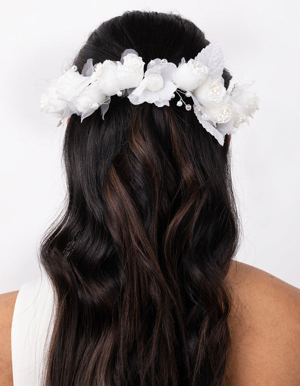 Dainty Rose Beaded Back Drop Clip
