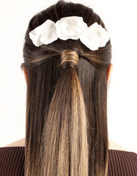 Fabric Pearl Flower Bun Pins - link has visual effect only