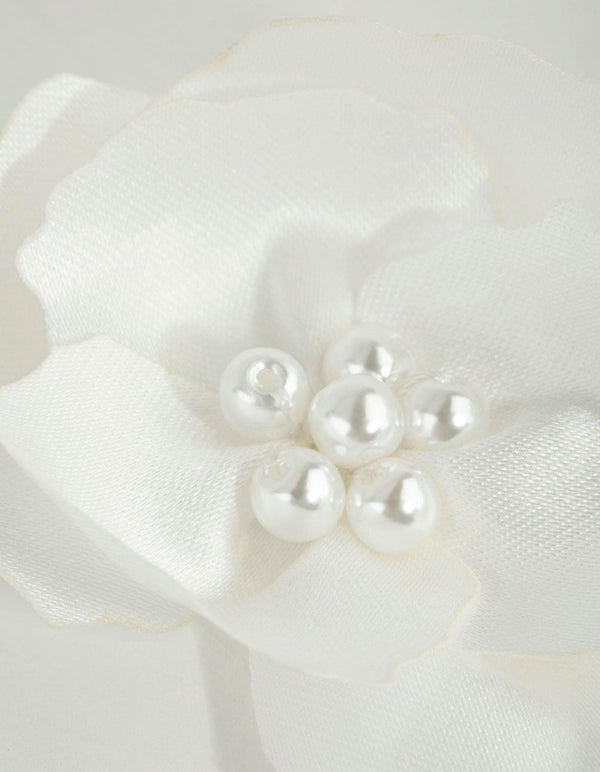 Fabric Pearl Flower Bun Pins