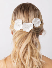Fabric Pearl Flower Bun Pins - link has visual effect only