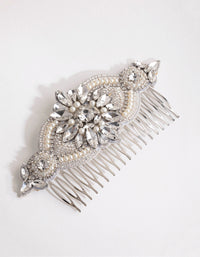 Statement Embossed Pearl Crystal Comb - link has visual effect only