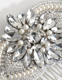 Statement Embossed Pearl Crystal Comb - link has visual effect only