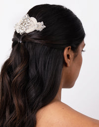 Statement Embossed Pearl Crystal Comb - link has visual effect only