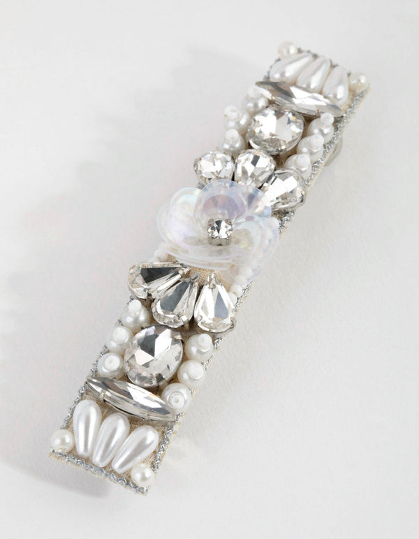 Mixed Bead Detail Bar Clip
