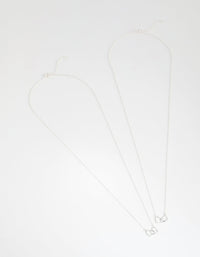 Sterling Silver Mother and Daughter Necklace 2-Pack - link has visual effect only