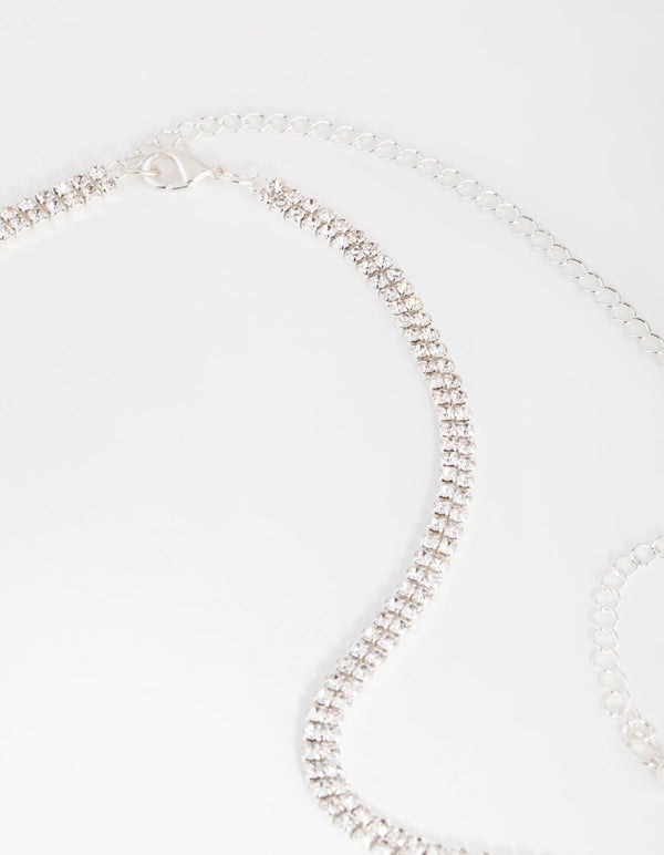 Silver Diamante Waist Belt