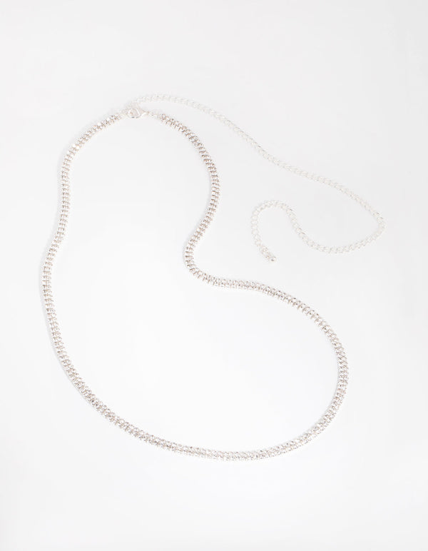 Silver Diamante Waist Belt
