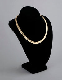 Gold Plated Sterling Silver Greek Key Collar Necklace - link has visual effect only