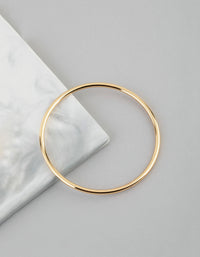 18ct Gold Plated Brass 3mm Bangle Bracelet - link has visual effect only