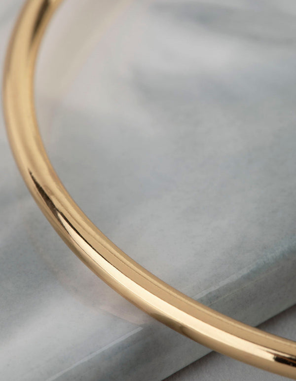 18ct Gold Plated Brass 3mm Bangle Bracelet