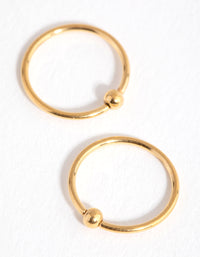 Surgical Steel Gold Ball End Hoop Earring - link has visual effect only