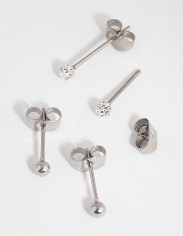 Surgical Steel Ferido Ball 2 Pack Stud Earring