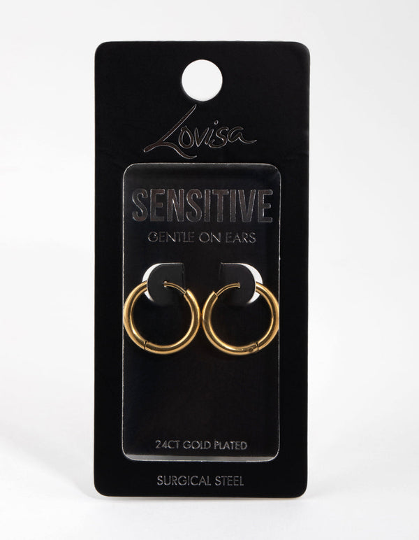 Surgical Steel Gold Medium Huggie Earring