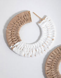Two Tone Raffia Hoop Earrings - link has visual effect only