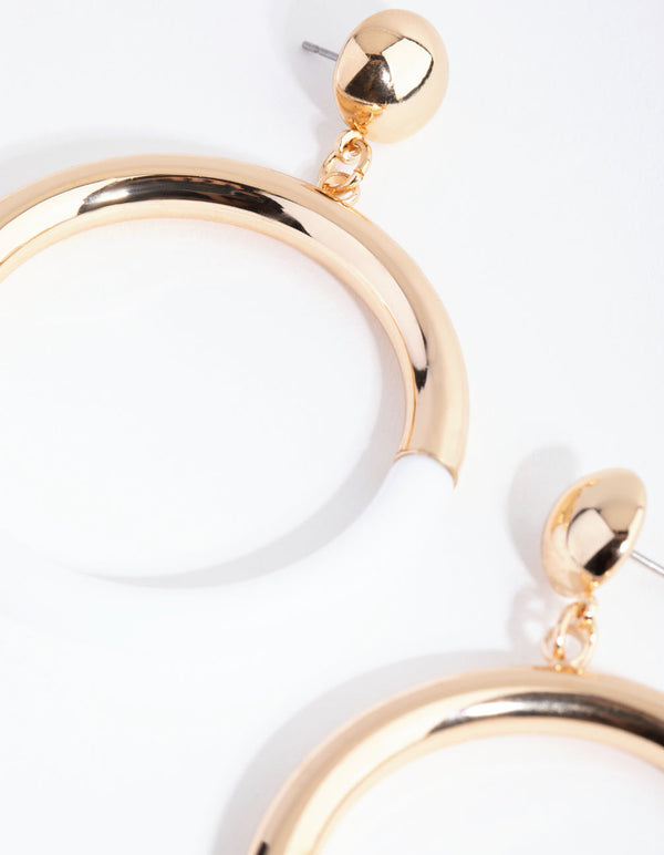 Gold Two Tone Metallic and Acrylic Drop Earrings