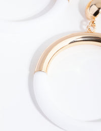 Gold Two Tone Metallic and Acrylic Drop Earrings - link has visual effect only
