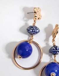 Gold Bead in Ring Drop Earrings - link has visual effect only