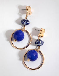 Gold Bead in Ring Drop Earrings - link has visual effect only