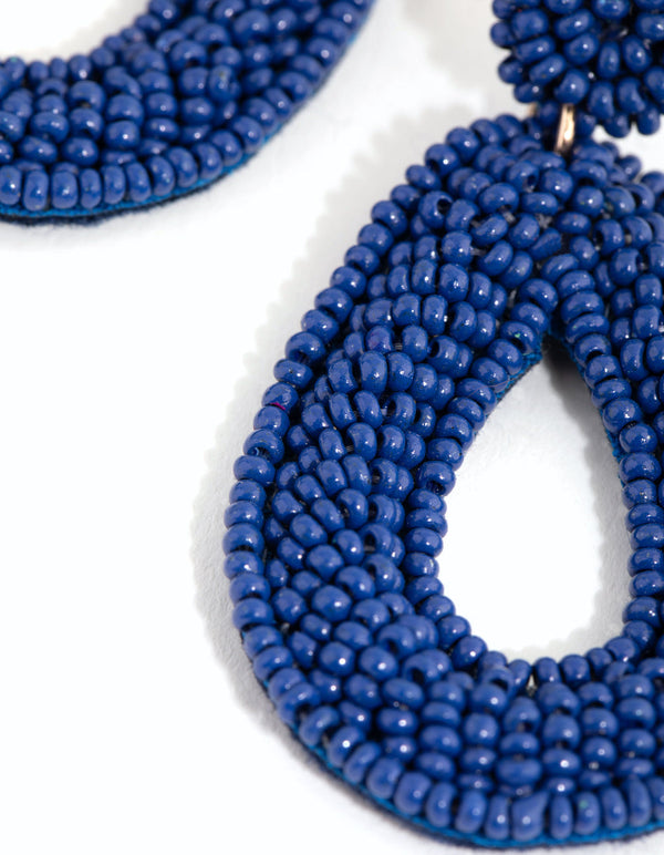 Teardrop Seed Bead Drop Earrings