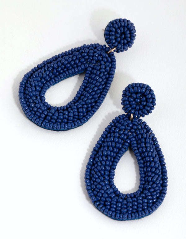 Teardrop Seed Bead Drop Earrings