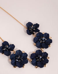 Gold Pearlised Flower Necklace - link has visual effect only