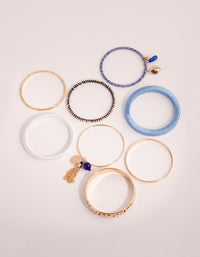 Gold Thread Wrapped Bangle Bracelet Pack - link has visual effect only