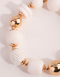 Gold Mixed Texture Beaded Bracelet - link has visual effect only