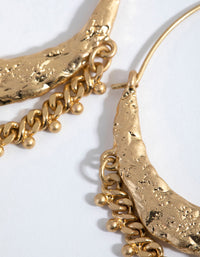 Gewassen gouden kwartmaan-Jingle Hoop-oorbellen - link has visual effect only