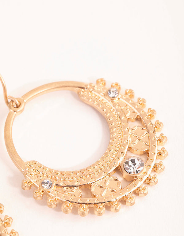 Gold Small Funky Drop Earrings