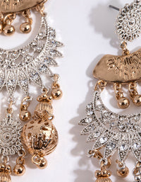 Mixed Metal Statement Chandelier Earrings - link has visual effect only