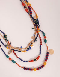 Gold Mixed Bead Long Necklace - link has visual effect only