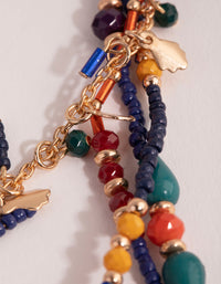 Gold Mixed Bead Long Necklace - link has visual effect only