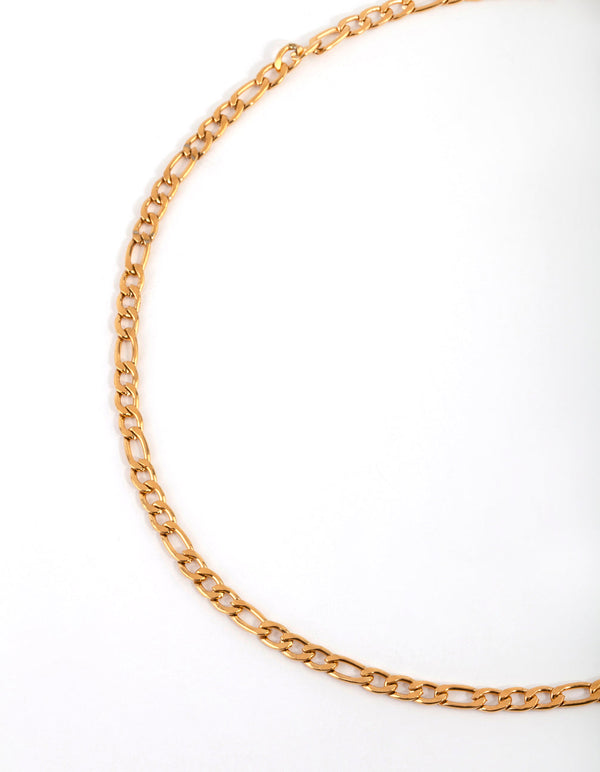 Gold Plated Surgical Steel Figaro Necklace