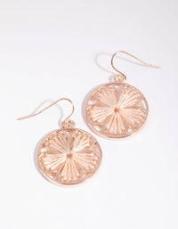 Rose Gold Woven Thread Flower Earrings - link has visual effect only