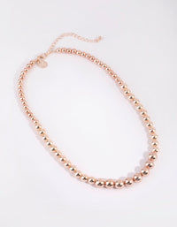 Rose Gold Graduated Bead Short Necklace - link has visual effect only