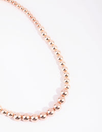 Rose Gold Graduated Bead Short Necklace - link has visual effect only