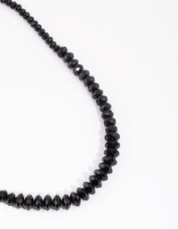 Black Graduated Facet Bead Short Necklace - link has visual effect only