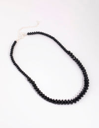Black Graduated Facet Bead Short Necklace - link has visual effect only