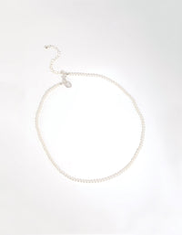 Silver Small Pearl Short Necklace - link has visual effect only