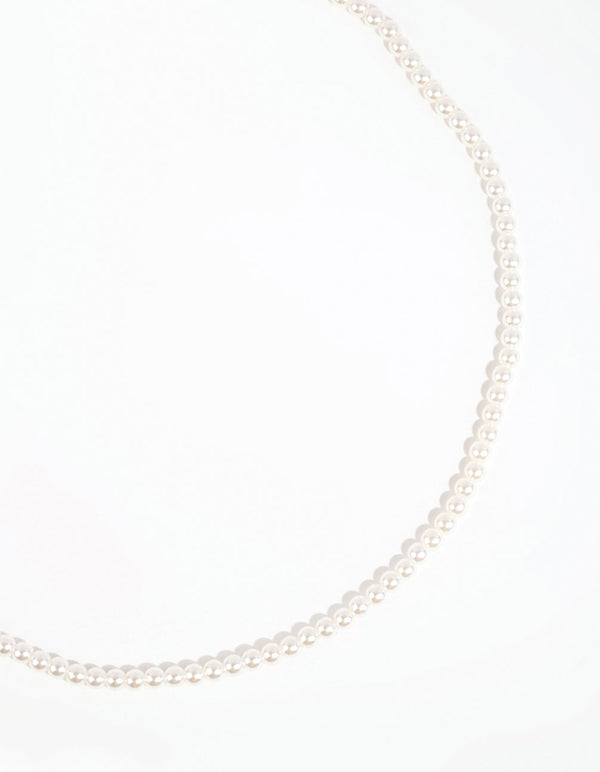 Silver Small Pearl Short Necklace
