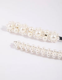 Silver Pearl Flower Clip Pack - link has visual effect only