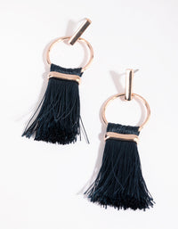 Rose Gold Bar and Loop Tassel Earrings - link has visual effect only