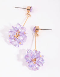 Gold and Purple Flower Cluster Drop Necklace - link has visual effect only