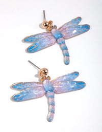 Blue Dragonfly Statement Earrings - link has visual effect only